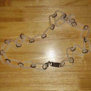 Vintage Belt, Frosted Acrylic Chain, Silver Tone Accents, Adjustable, Retro